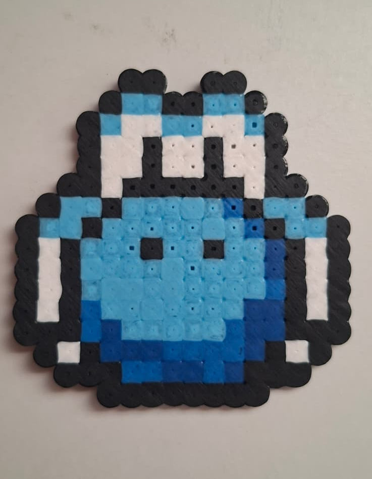 Blue Yoshi Head Pixel Art Hamma Beads - Handmade